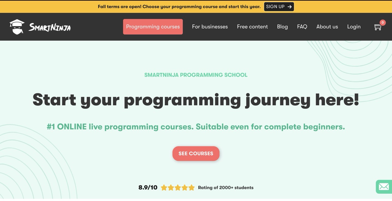SmartNinja coding school platform